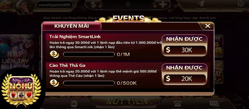 Tổng hợp các sự kiện ưu đãi tại cổng game bài Sunwin