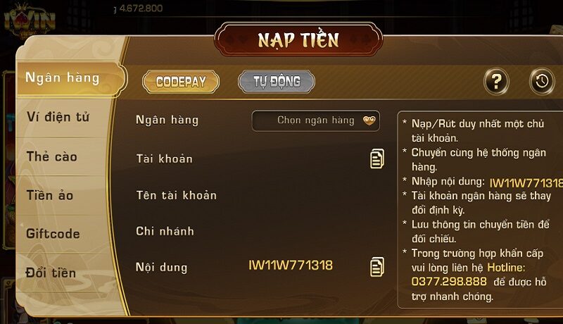 Một số điều lưu ý khi thực hiện nạp rút tiền Iwin Club